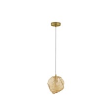 9009253 Висечка светилка ODELLE 1xE14 Брусено Злато и Амбар Стакло Nova Luce